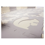 KIK Kontrastní pěnové puzzle 30 x 30 cm 36 ks šedá krémová