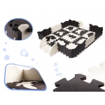 KIK Kontrastní pěnové puzzle 30 x 30 cm 25 ks černá krémová