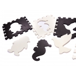 KIK Kontrastní pěnové puzzle 30 x 30 cm 25 ks černá krémová