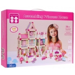 iMex Toys Dřevěný domeček pro panenky 268 dílů růžový
