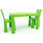 Doloni set dětský stůl a dvě židle zelená
