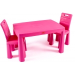 Doloni set dětský stůl a dvě židle růžová