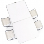 ModernHome Turistický rozkládací stůl WILCO se sadou židlí bílý
