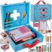 iMex Toys dřevěný doktorský kufřík modrý 