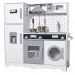 Derrson dřevěná kuchyňka XXL interaktivní bílá s pračkou a ledničkou