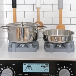 Derrson dřevěná kuchyňka XXL interaktivní bílá s pračkou a ledničkou