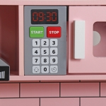 Derrson dřevěná kuchyňka XXL interaktivní růžová s pračkou a ledničkou
