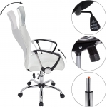 Casaria Kancelářská židle Deluxe bílá se síťovinou 100944